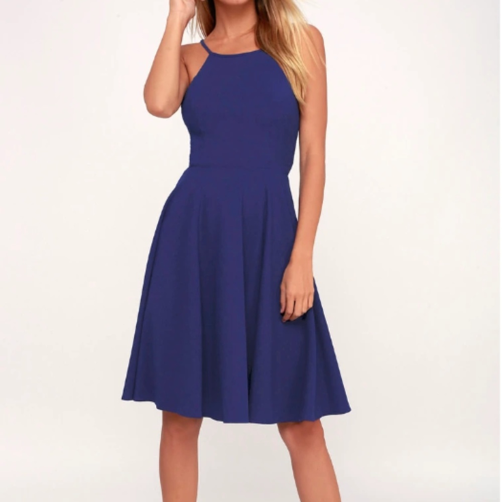 Irresistible charm royal blue midi dress lulus